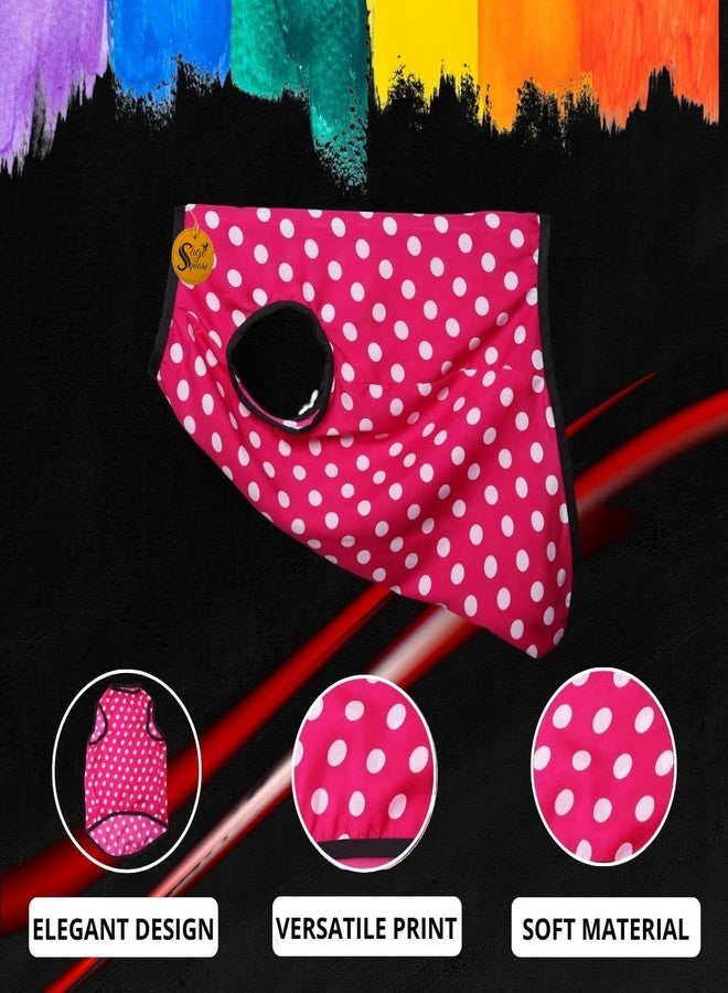 Sage Square Funky Soft Material Dog T-Shirt | Cool/Funky Print Pet | Soft Light Weight | Comfortable & Breathable Dog Clothing | Trendy Vest Outfit (XSmall - 12 inch) (Polka Pink) - Image 3